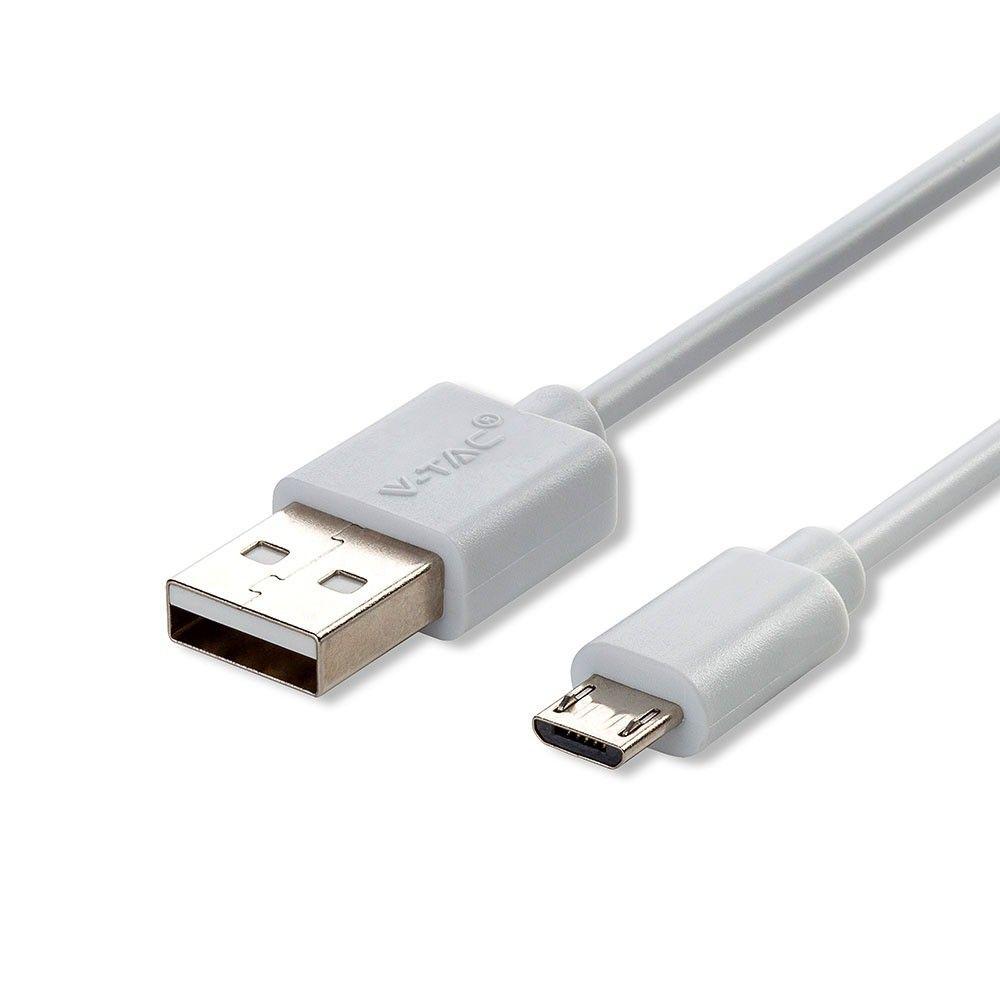 Przewód Mikro USB, 1m, Biały, VTAC, SKU 8480