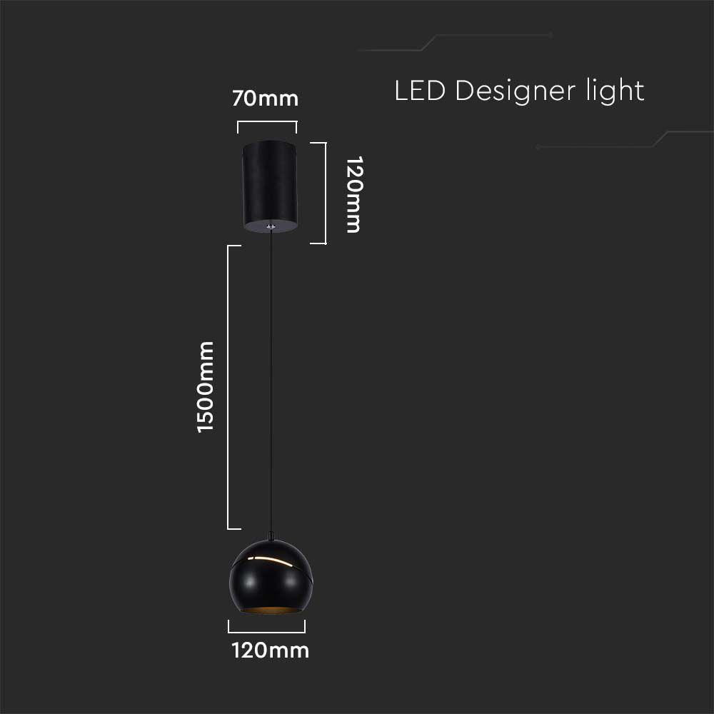 VT-7796 LED HANGING LAMP D:120 3000K BLACK BODY