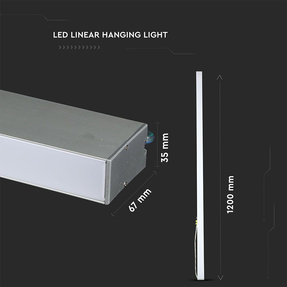 40W Lampa Liniowa LED, Chip SAMSUNG, Barwa:6400K, Obudowa: Srebrna, VTAC, SKU 601