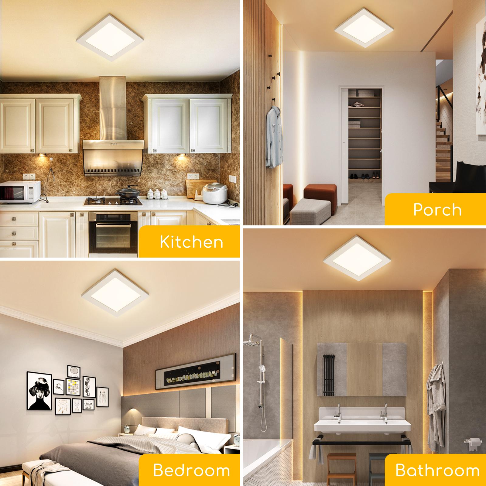 E6 LED  Surface-mounted Square Downlight 12W Yellow Light