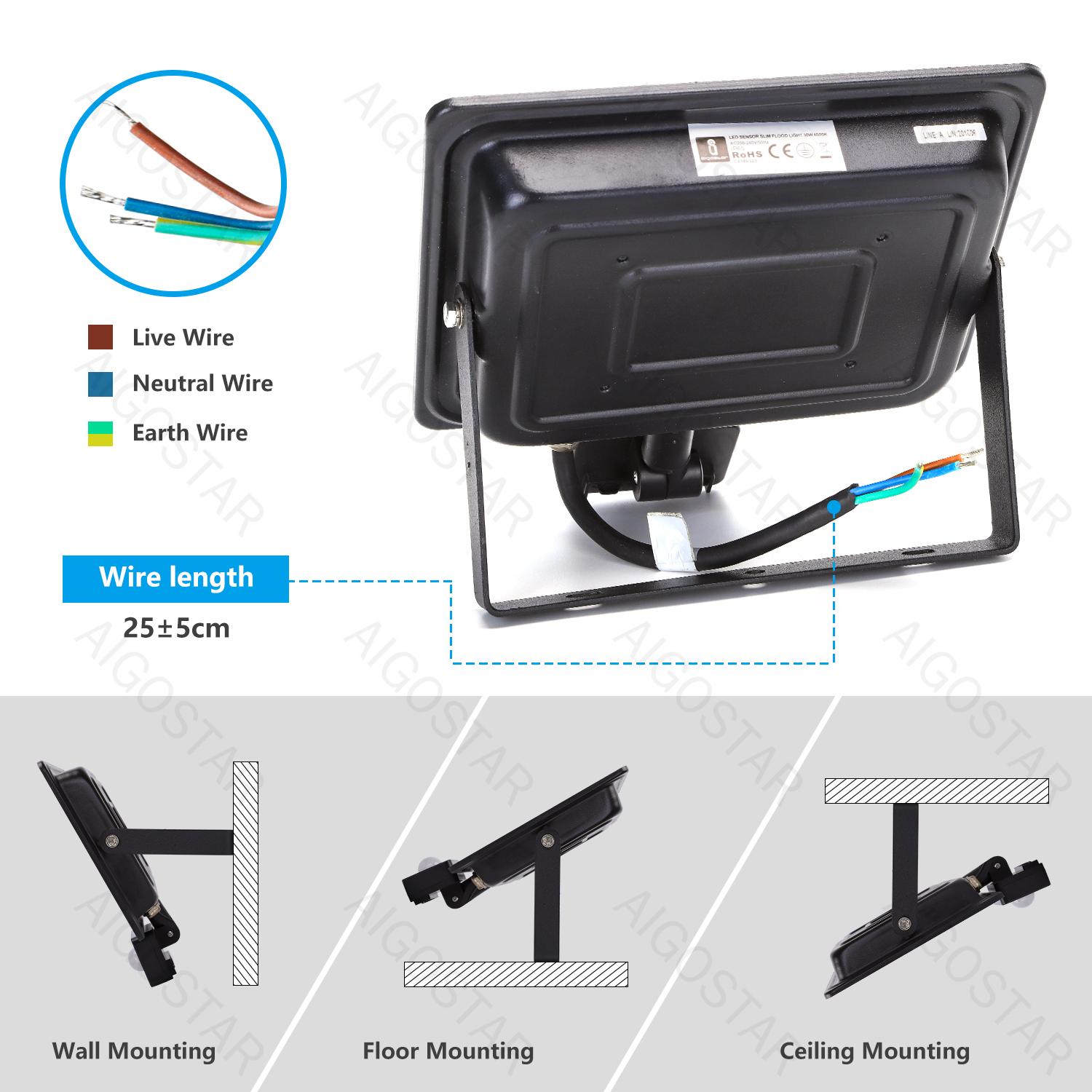 LED sensor floodlight 30W 2700lm 4000K IP65