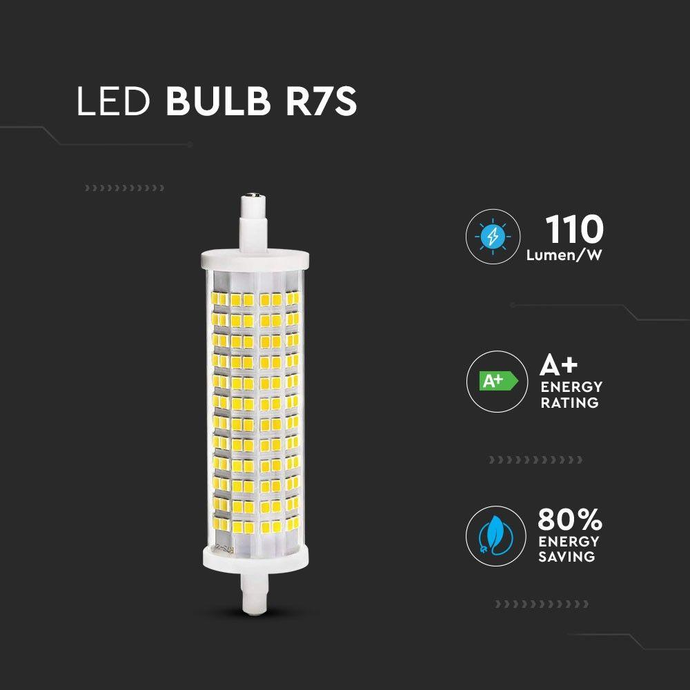 18W R7s Żarówka LED, Obudowa: ceramiczna, Barwa:6400K, VTAC, SKU 2836