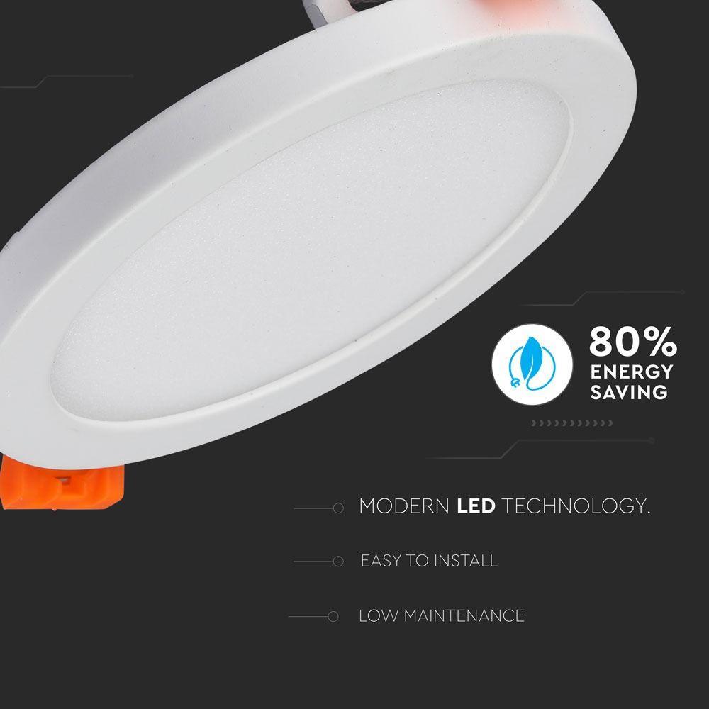 8W Panel LED, Barwa:6400K, Okrągła, VTAC, SKU 4933