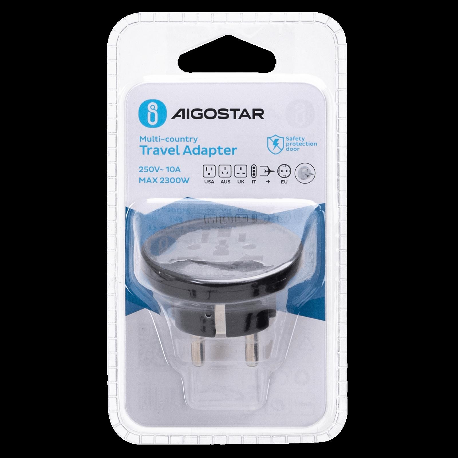 German universal travel socket 10A cylindrical