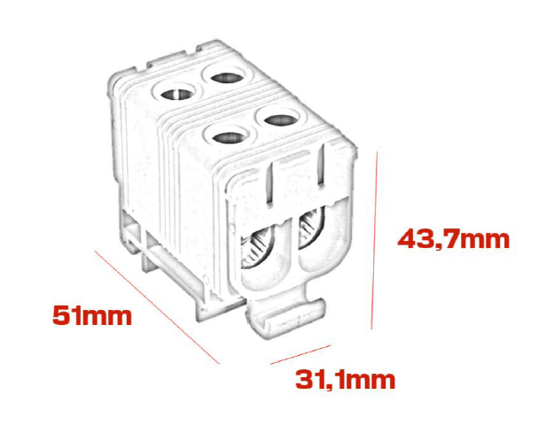 Listwa zaciskowa - Model FJ-E50/2/D (żółty-zielony)