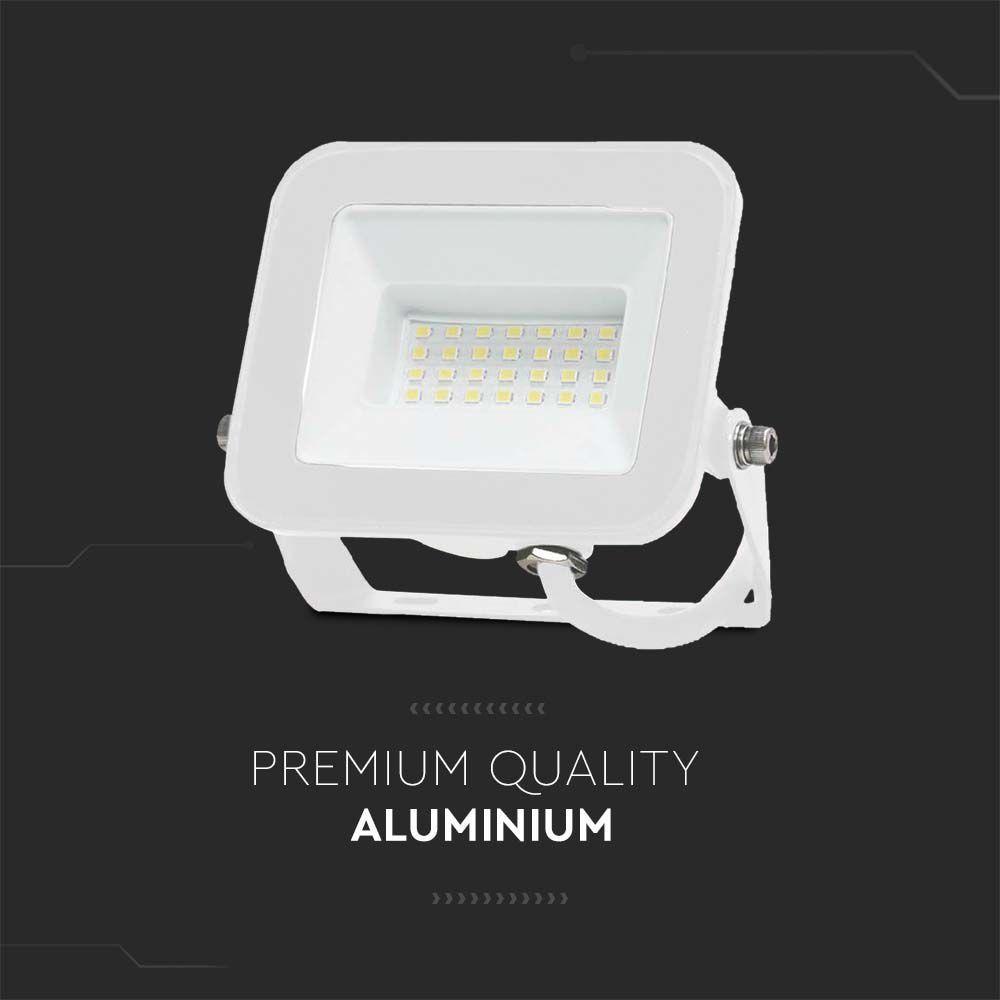 VT-44020 20W FLOODLIGHT SAMSUNG CHIP 6500K WHITE BODY WHITE GLASS