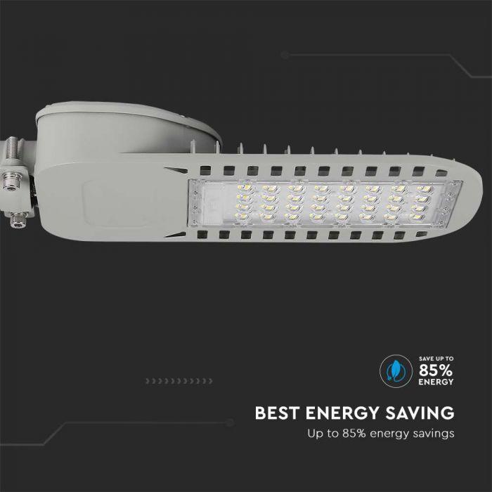 50W Lampa uliczna LED Slim, Chip SAMSUNG, Barwa:6500K, Wydajność: 135lm/w, VTAC, SKU 21959