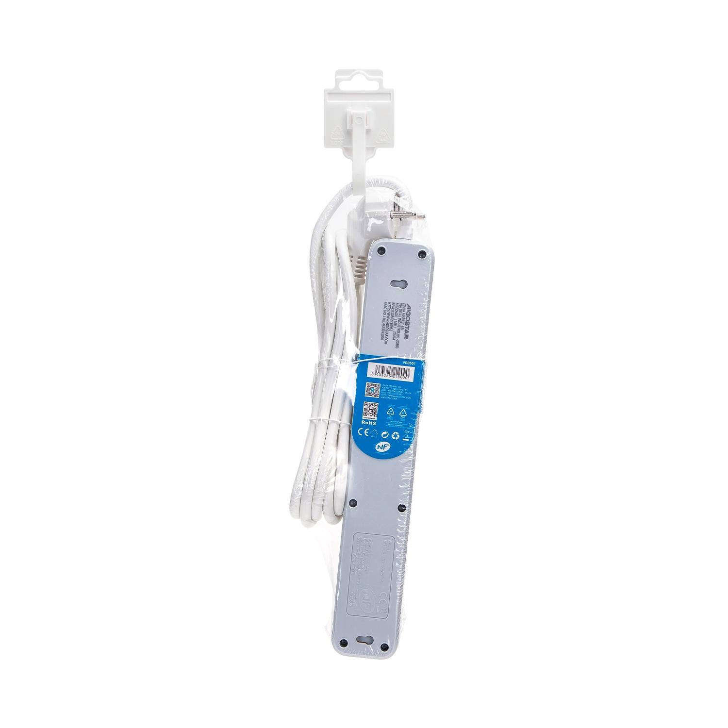 Power strips 5-way 3m H05VV-F 3G1.5m㎡ White and Gray