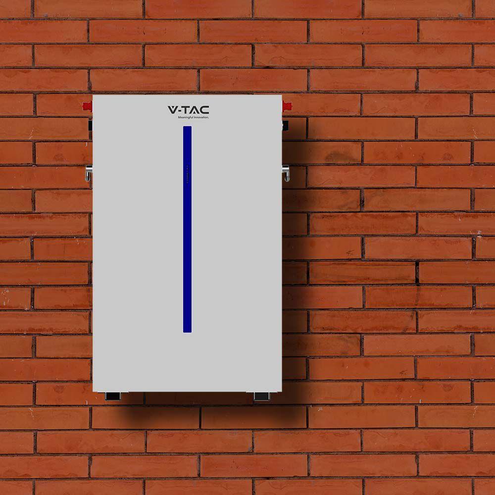 NISKONAPIĘCIOWY MAGAZYN ENERGII; BATERIA LiFePo4 O MOCY 6,14kWh 120Ah/51,2V; BATERIA NAŚCIENNA; WBUDOWANY BMS; 5 LAT GWARANCJI; IP 20; 5000 CYKLI ŁADOWANIA  , VTAC, SKU 11539