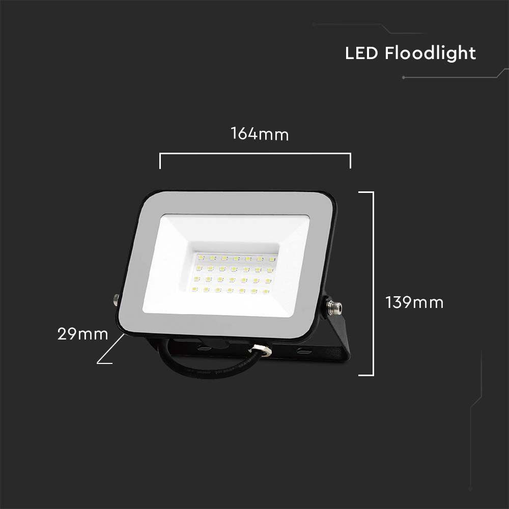 30W Naświetlacz LED SMD, Chip SAMSUNG, Barwa:4000K, Obudowa: Czarna, VTAC, SKU 10021