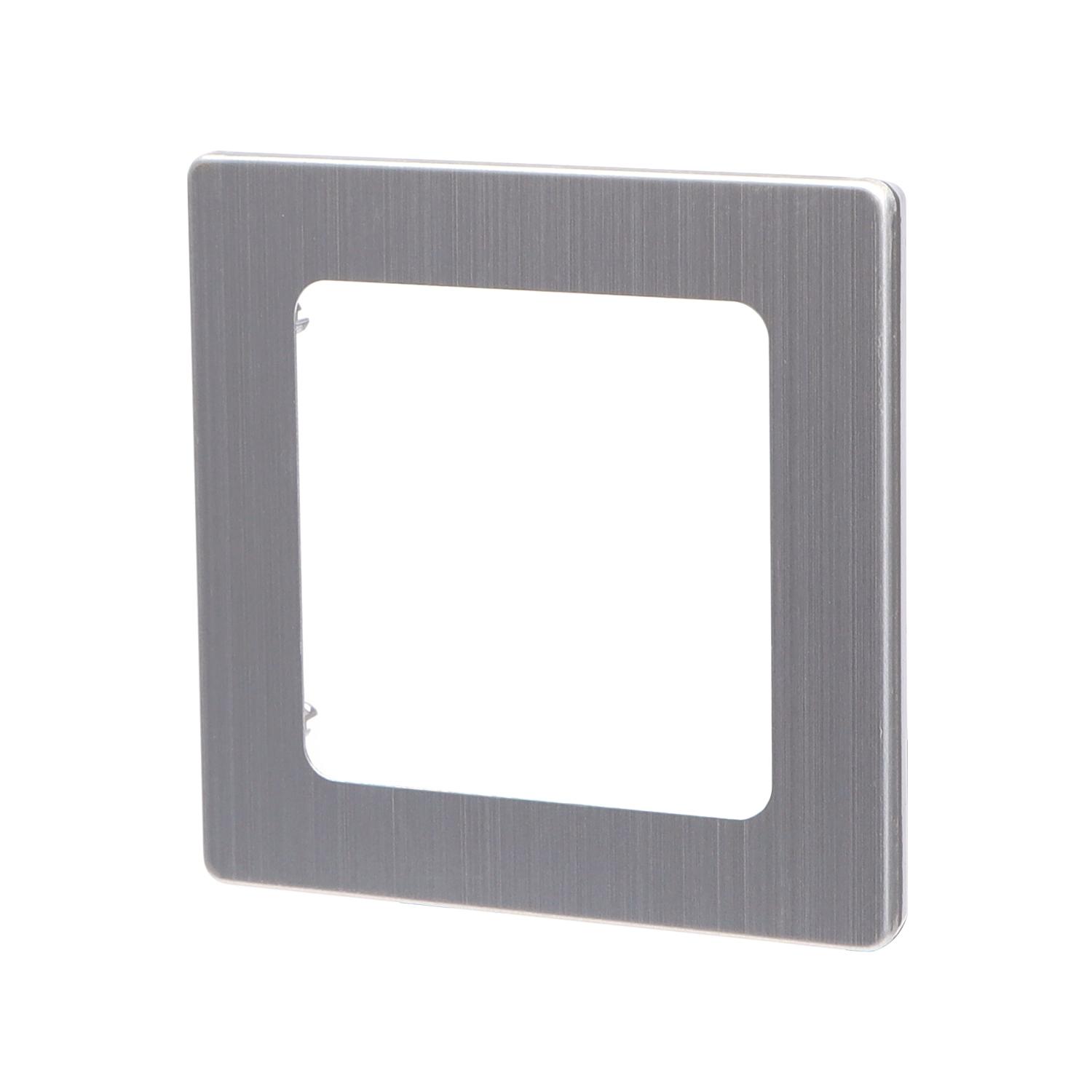 German-French One Gang Aluminium Wall Plate Silver