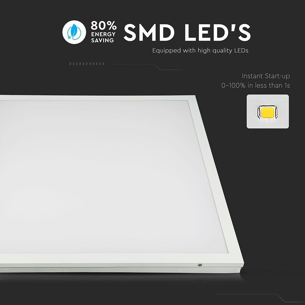 VT-6142 40W LED BACKLIT PANEL 600x600MM 2IN1(SURFACE/RECESSED) 4000K (100LM/W) 6PCS/PACK