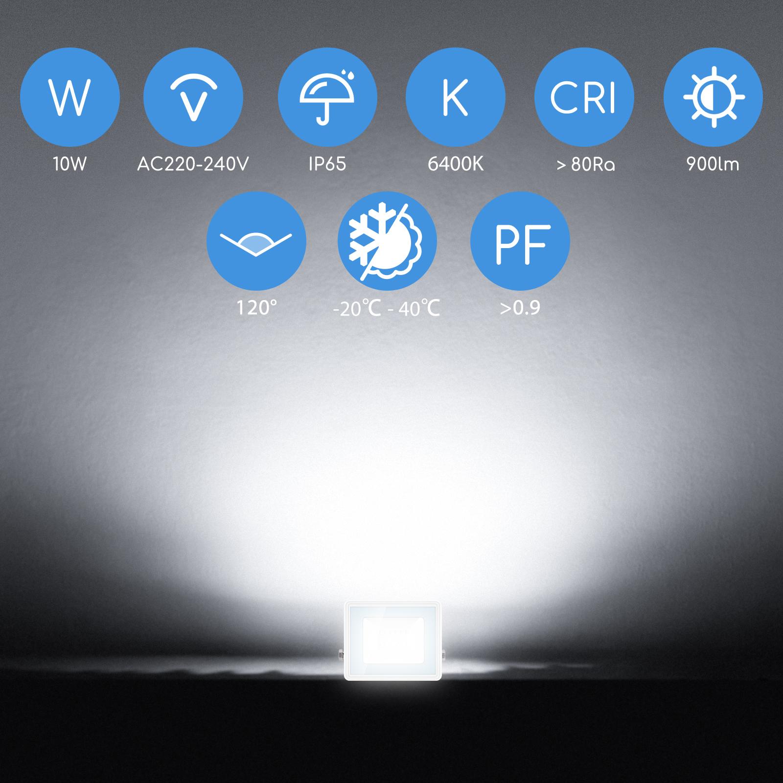 LED Slim Floodlight White 10W (Die-casting)