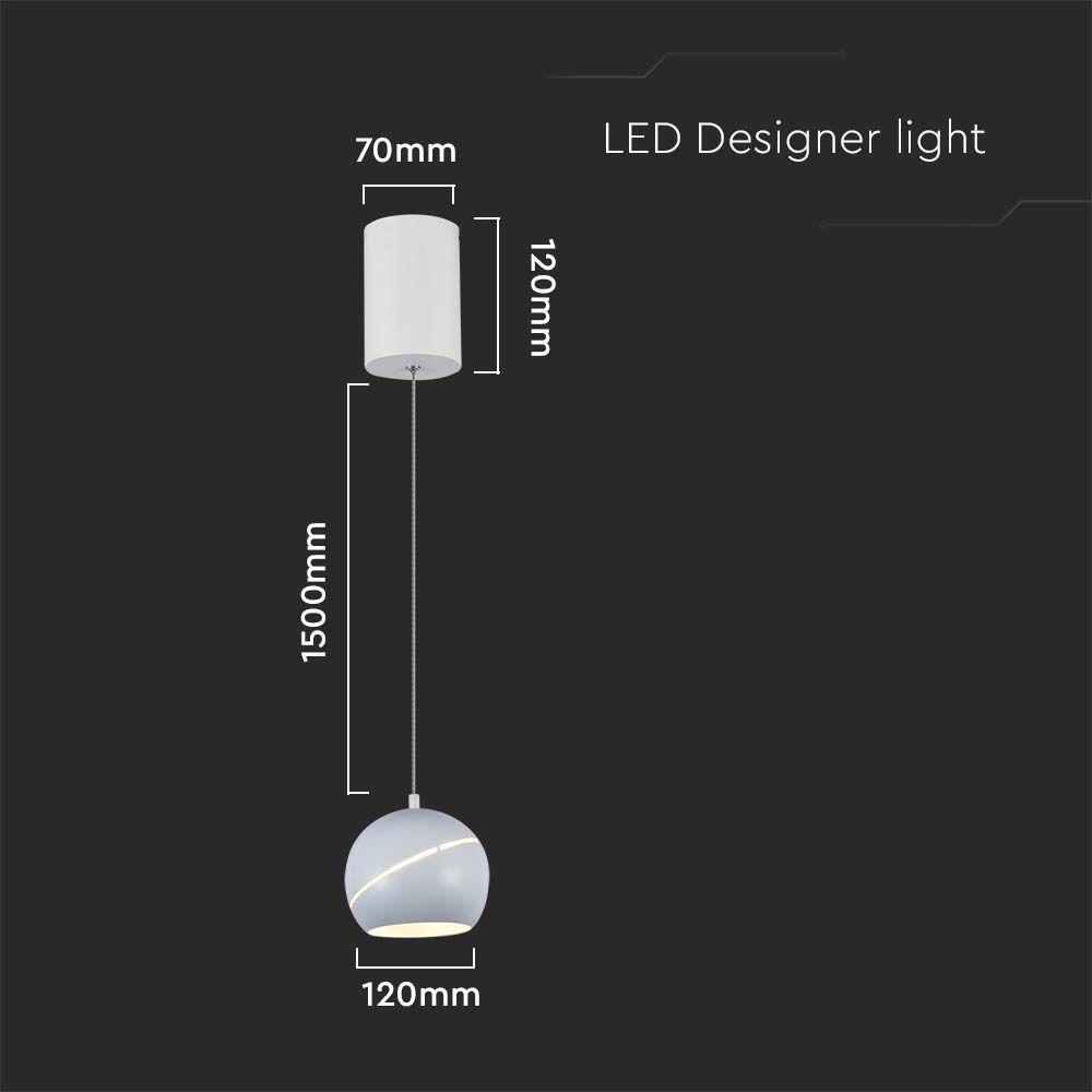 VT-7796 LED HANGING LAMP D:120 3000K WHITE BODY