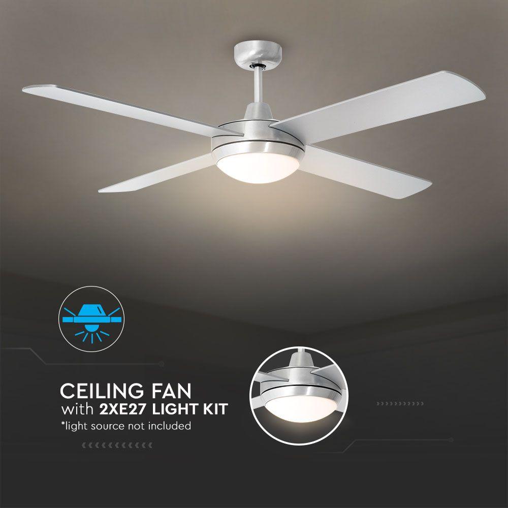 VT-6054-4 35W LED CEILING FAN WITH LIGHT KIT-RF CONTROL-4 BLADES-DC MOTOR