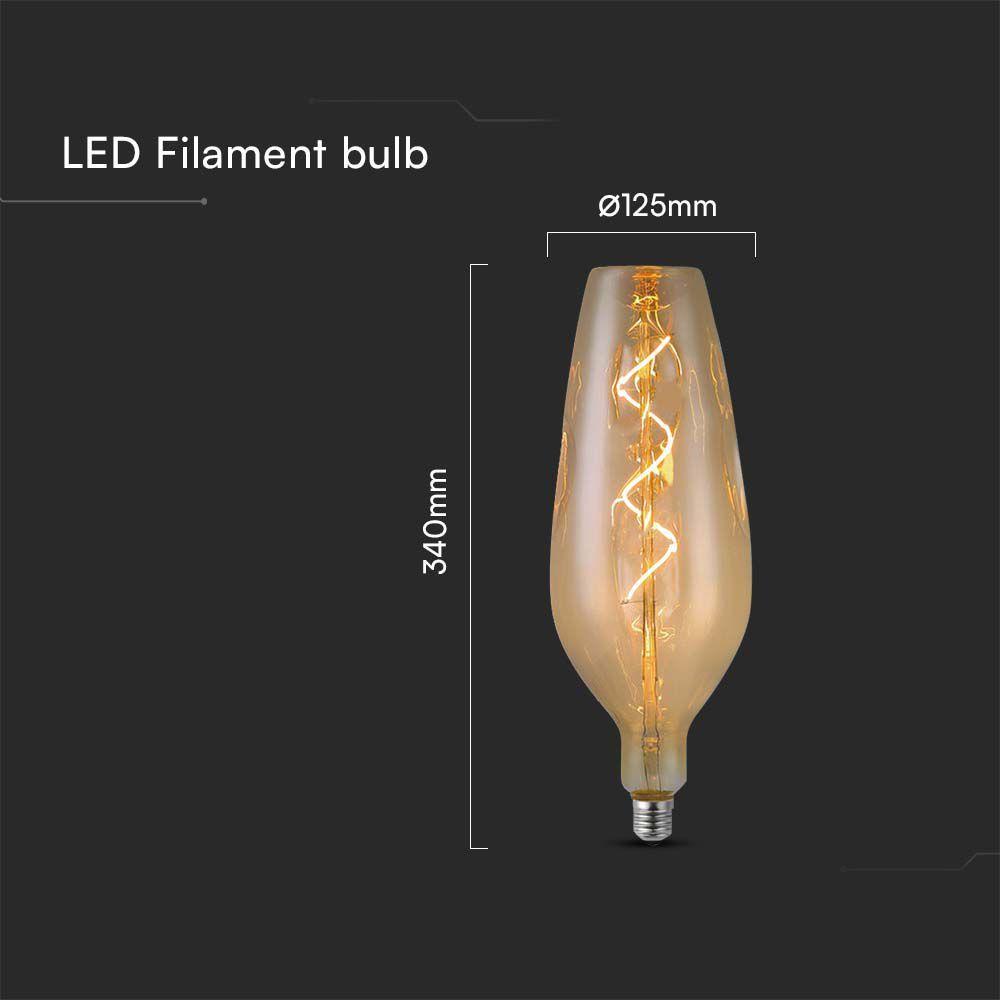 VT-2272 4W B125 SPIRAL FILAMENT BULB 2700K AMBER GLASS