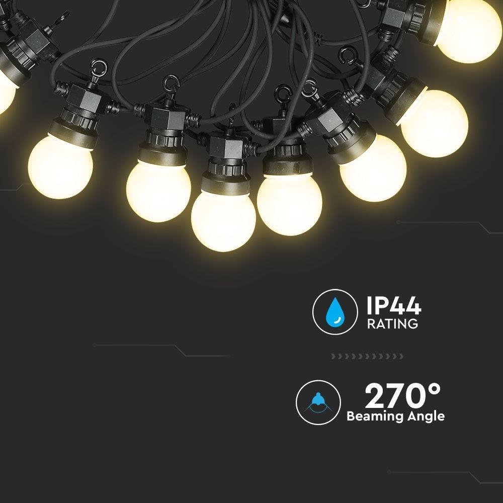 0.5W Girlanda LED, Długość: 5mb, Ilość żarówek: 10x0,5, Barwa:3000K, VTAC, SKU 7436