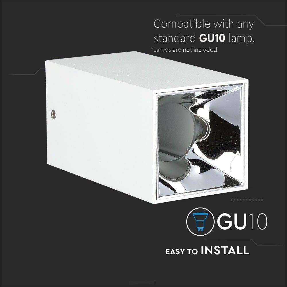 VT-882 GU10 FITTING SQUARE WHITE + CHROME