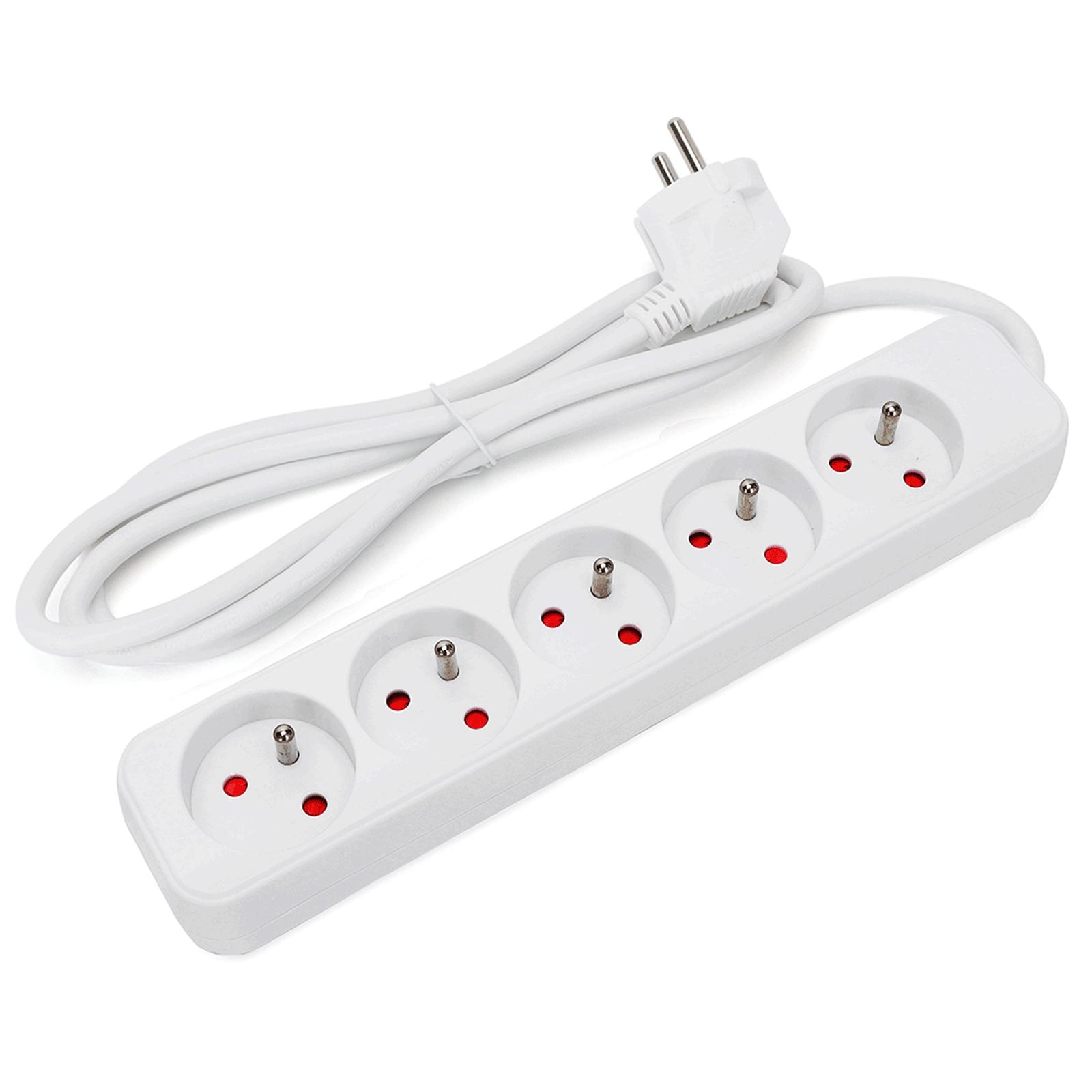 Power strips 5-way 1.5m H05VV-F 3G1.0m㎡ White