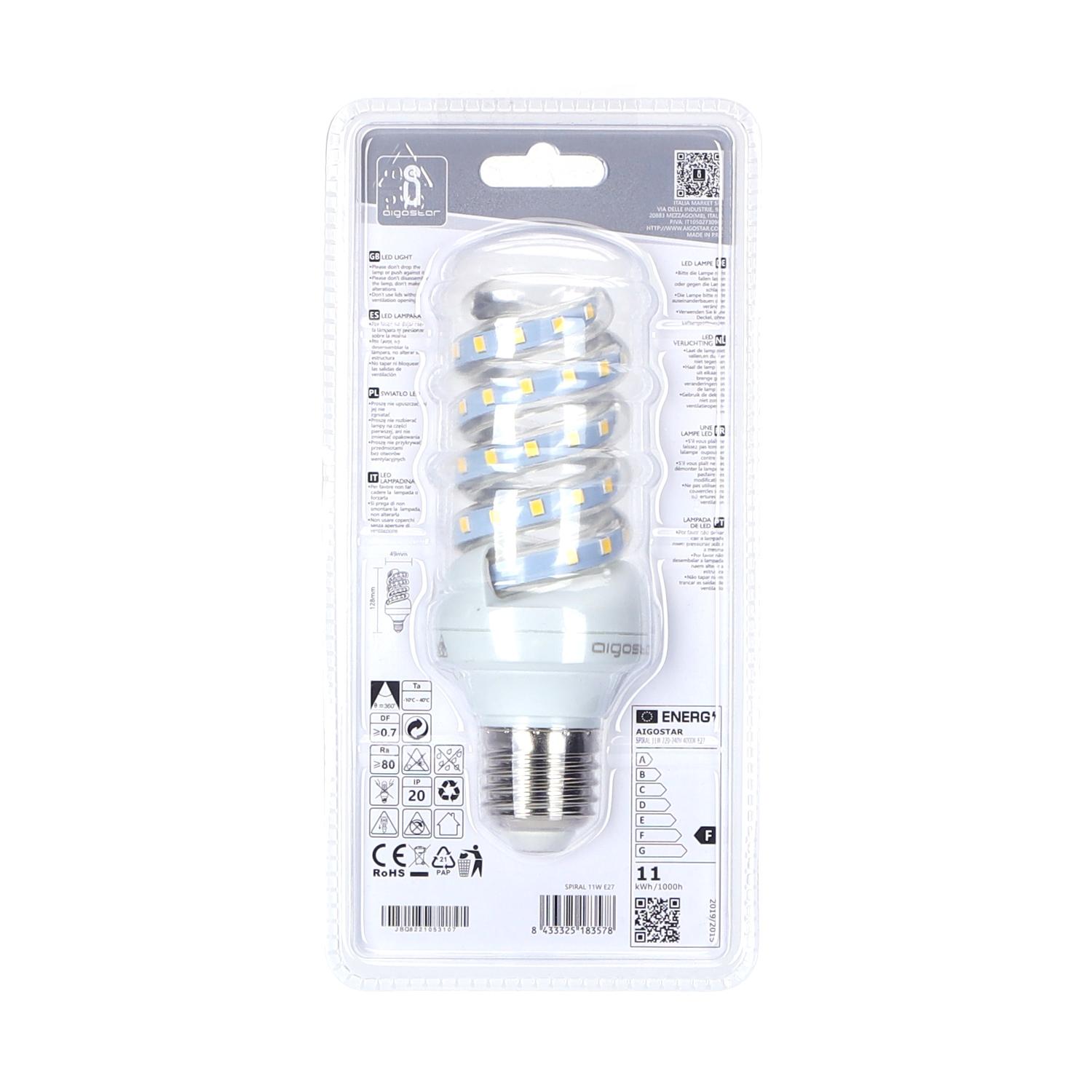 LED E27 11W Spiral tube