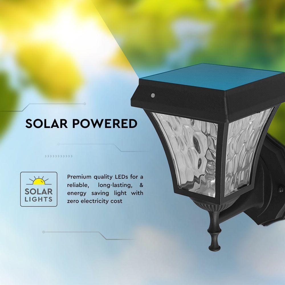 VT-982 LED SOLAR WALL LAMP CCT 3IN1 MATT BLACK BODY