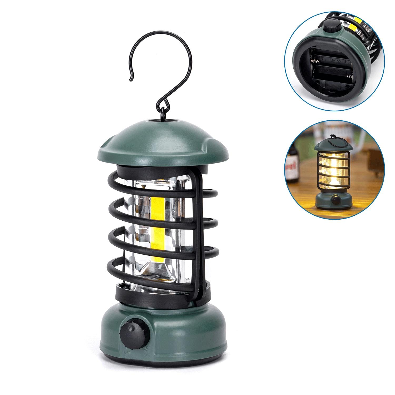 Camping lantern dimmable with knob 3AA batteries