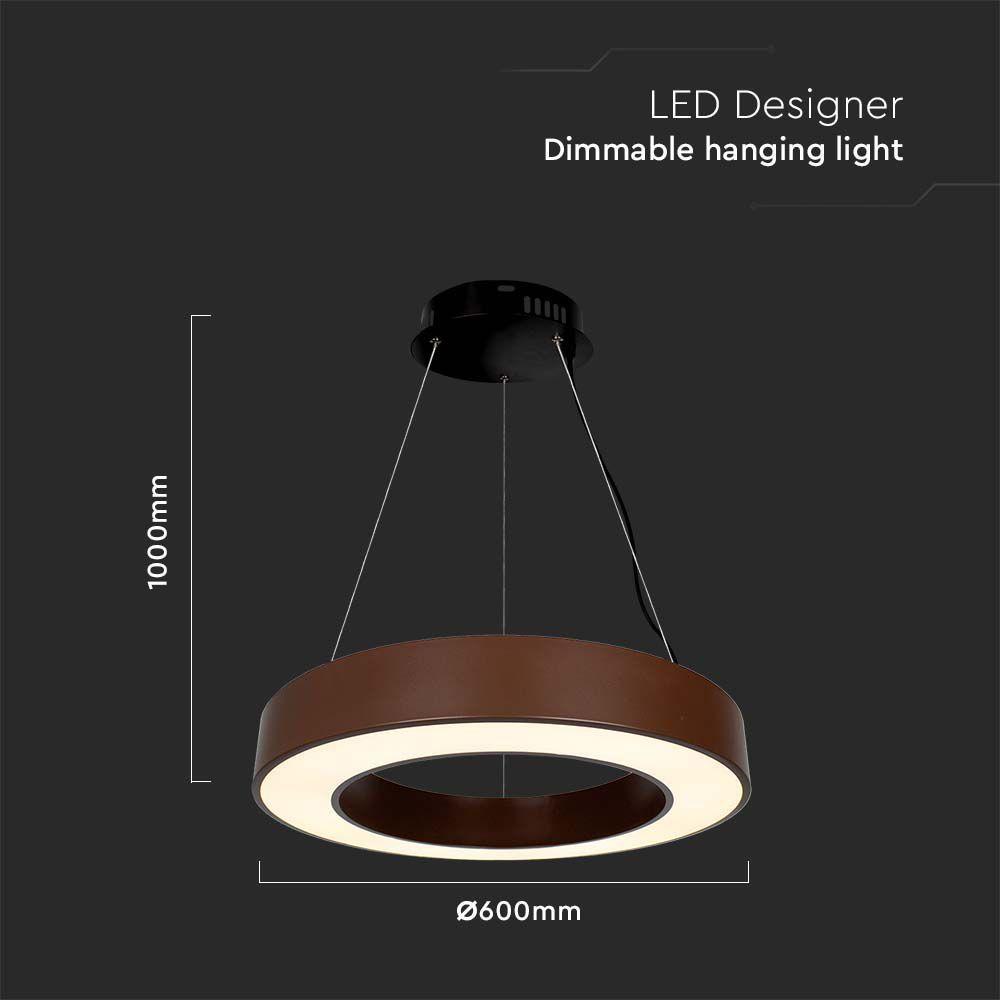 VT-7760 50W LED DESIGNER HANGING LIGHT TRIAC DIMMABLE 4000K CORTEN