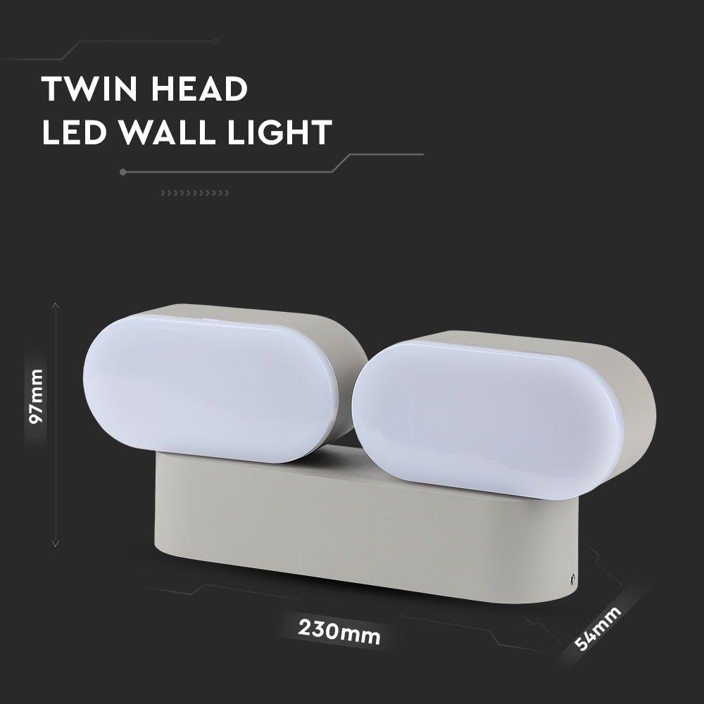 VT-814 12W ROTATABLE LED WALL LIGHT(2 HEAD) 3000K -GREY BODY