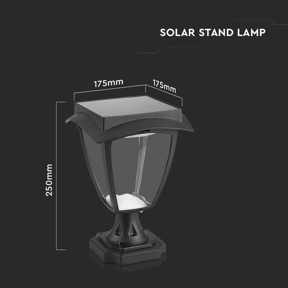 VT-983 LED SOLAR STAND LAMP 3000K+6000K MATT BLACK BODY