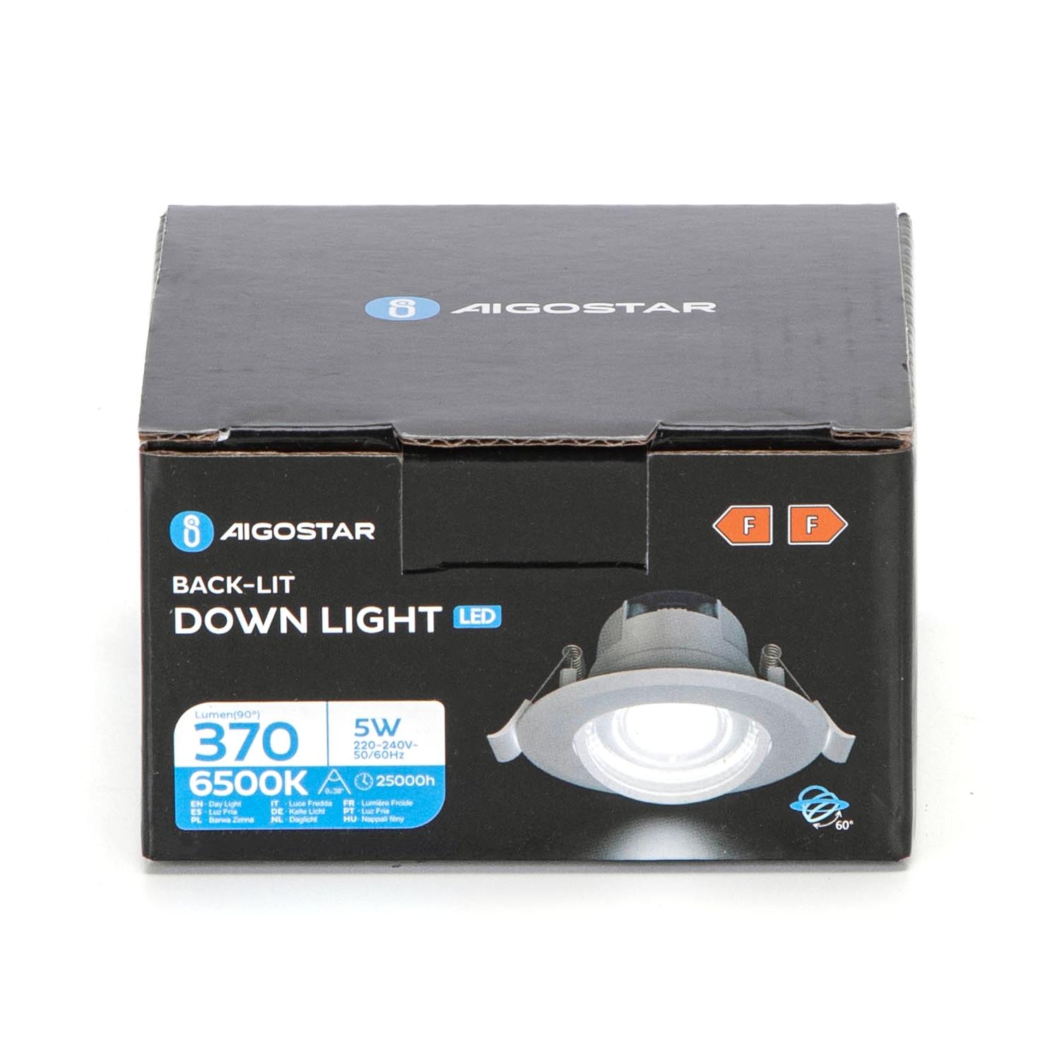 Podtynkowy okrągły downlight LED z regulowanym kątem 5W Światło białe