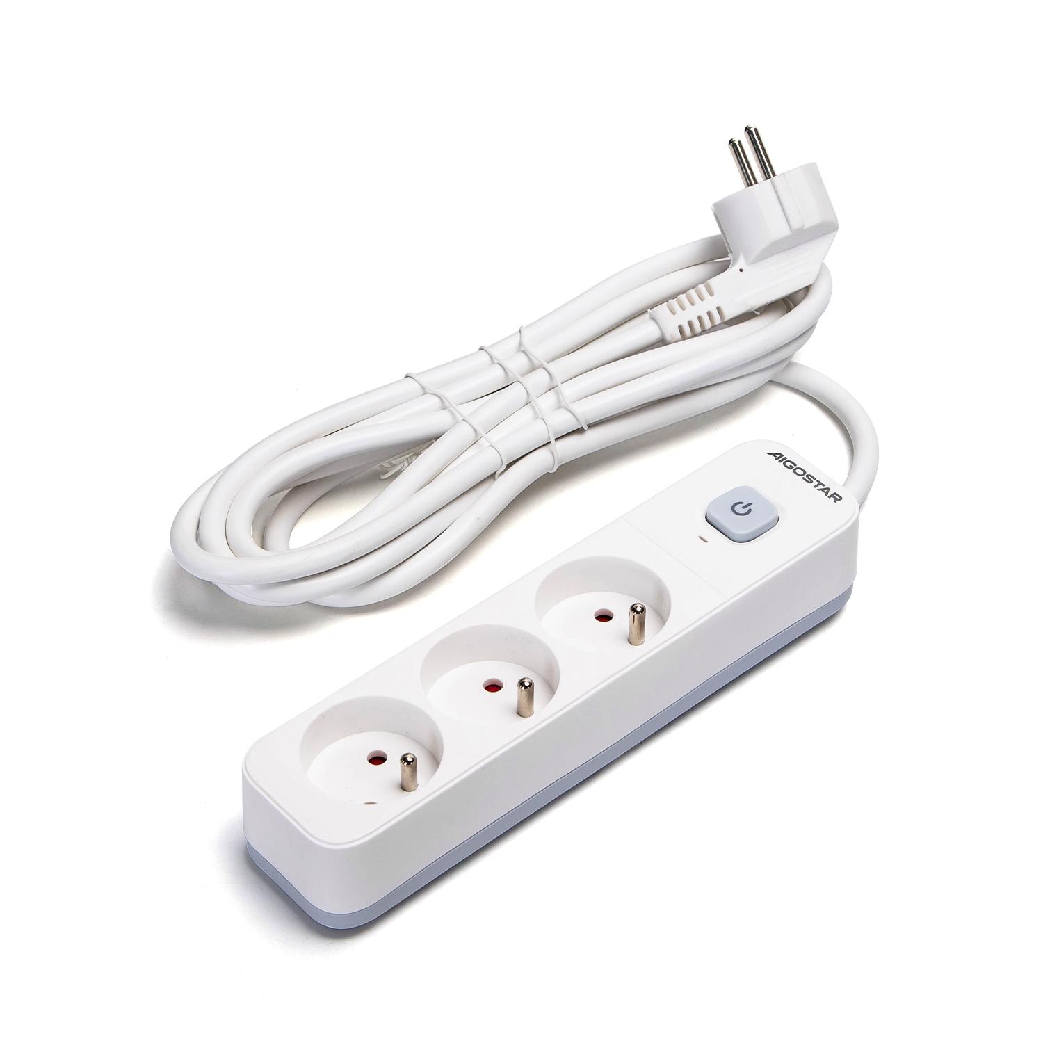 Power strips 3-way 3m H05VV-F 3G1.5m㎡ White and Gray