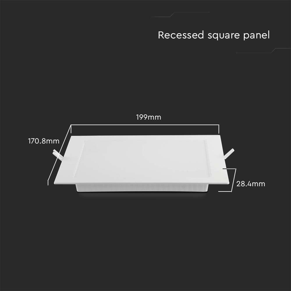 VT-61012 12W BACKLIT RECESSED PANEL 3000K SQ