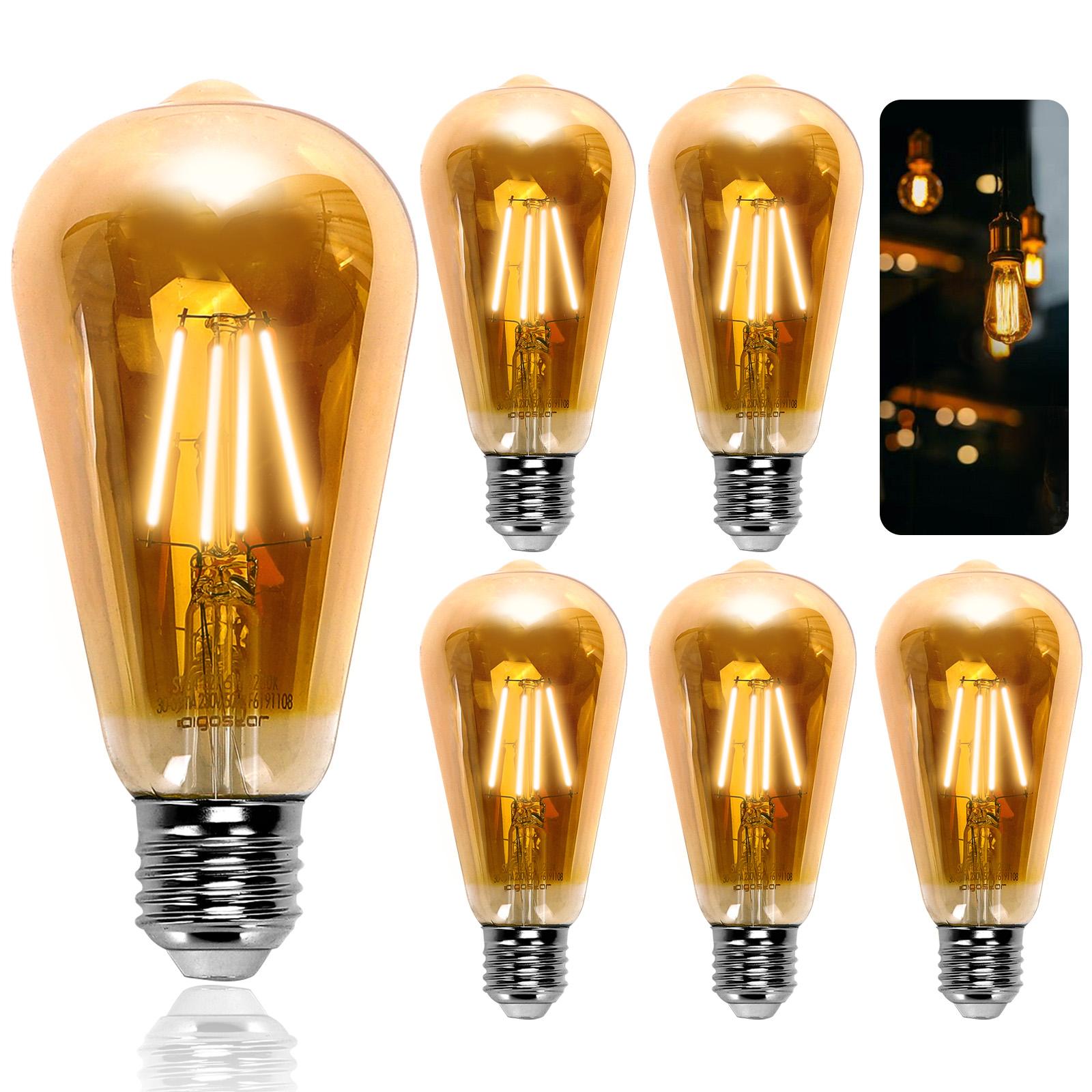 LED Filament Bulb (Amber) ST64 E27 6W