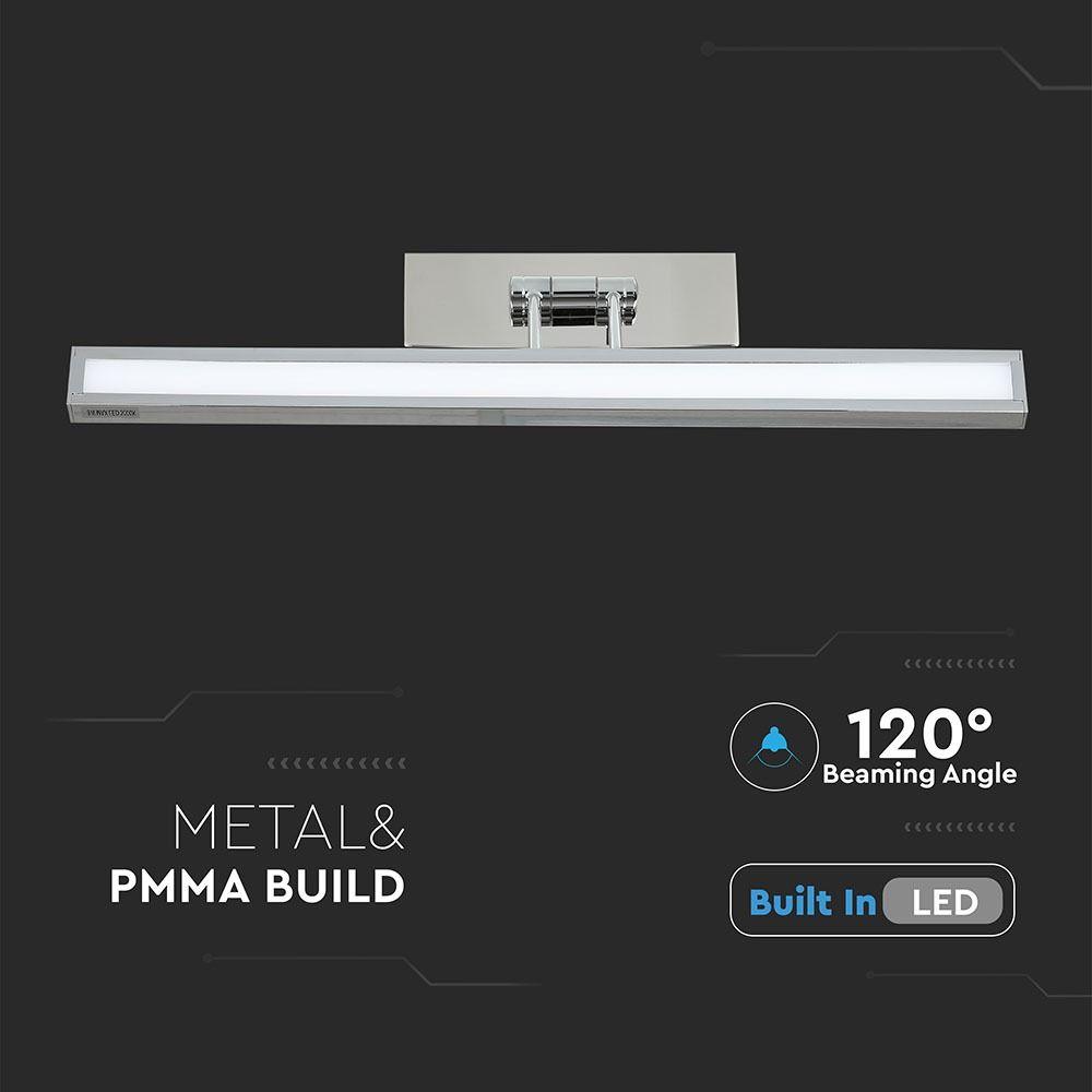 VT-7009CH 8W LED MIRROR LIGHT -MOVABLE-SQUARE FRAME-CHROME 3000K D:455