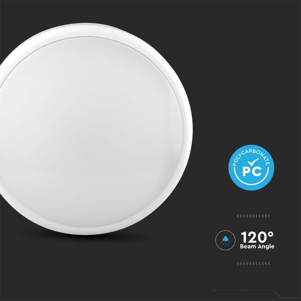 VT-24SES 20W LED DOME LIGHT EMERGENCY BATTERY+SENSOR SAMSUNG CHIP CCT 3IN1 IP65 3 YRS WTY