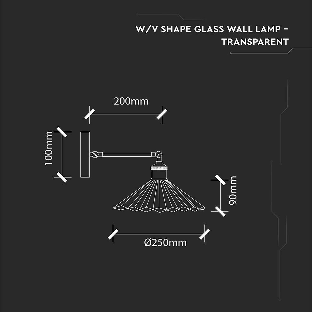 VT-7180 W/V SHAPE GLASS WALL LAMP -TRANSPARENT D:180