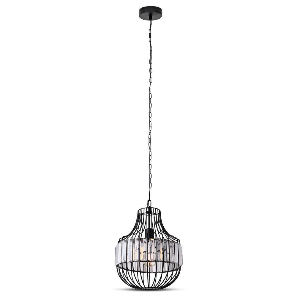 Lampa Wisząca/ B, Klosz: Drut + Kryształki, Czarny, Średnica: 300, VTAC, SKU 3957