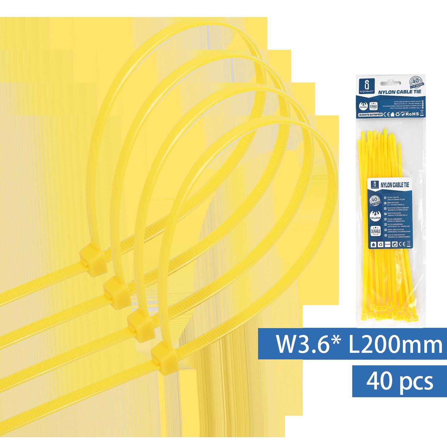 Nylon Cable Ties W3.6*L200mm Yellow