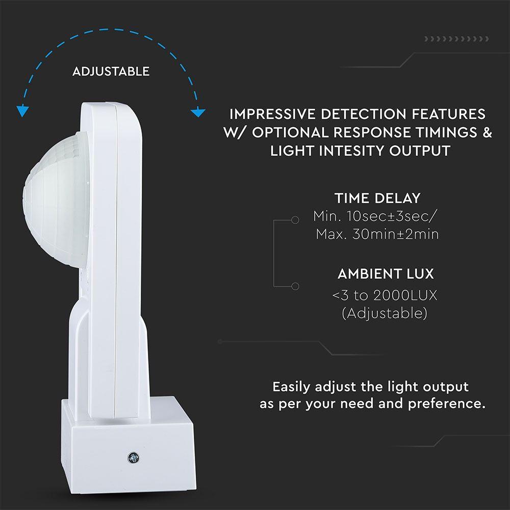 VT-8083 INFRARED MOTION SENSOR-WHITE, IP65 (MAX:1000W LED)