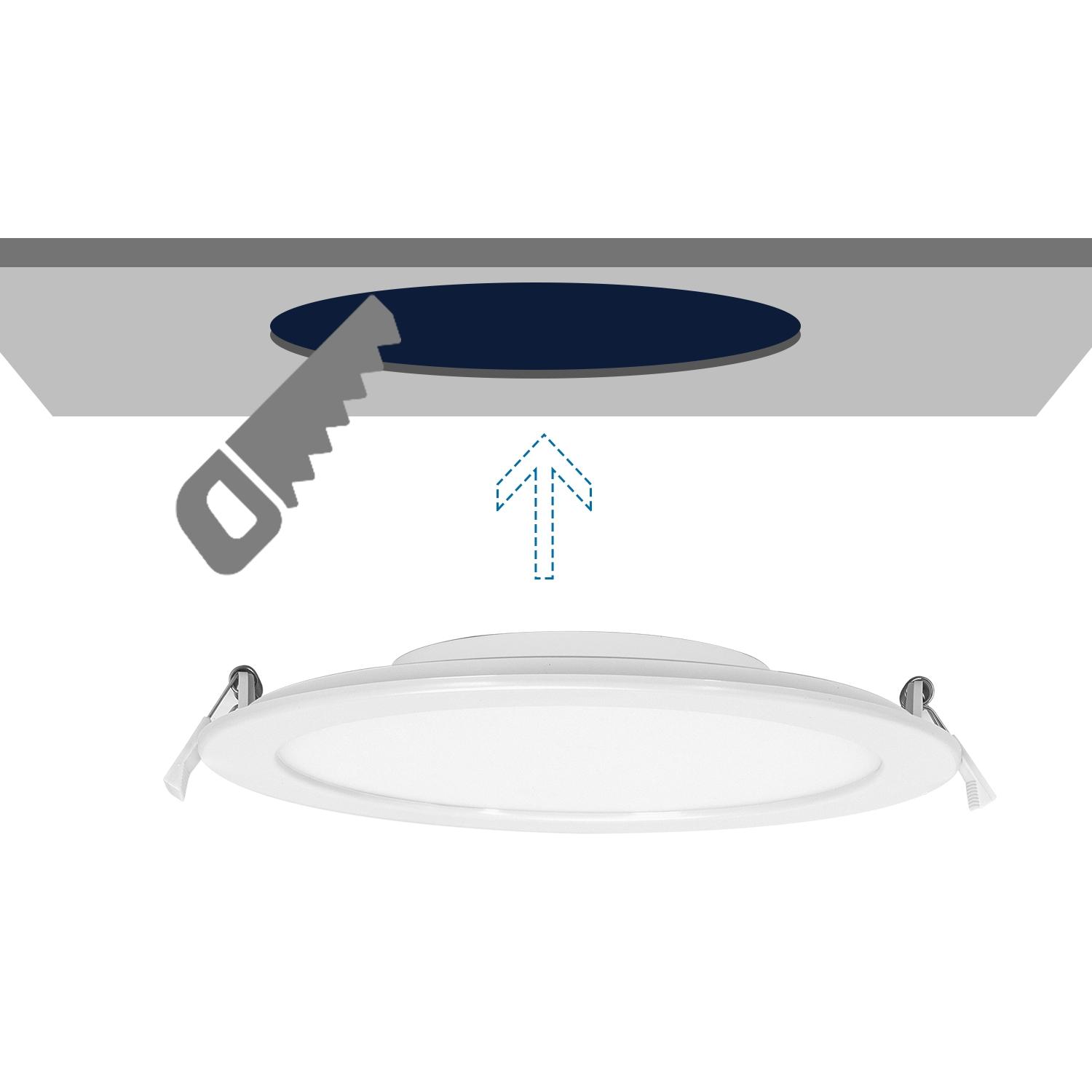 E6 LED Ultra-thin Flush-mounted Round Downlight 24W White Light