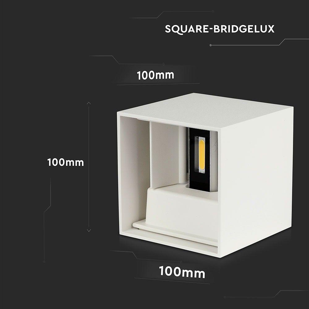 VT-759-12 12W LED UP-DOWN WALL LIGHT WITH BRIDGELUX CHIP 3000k WHITE SQUARE