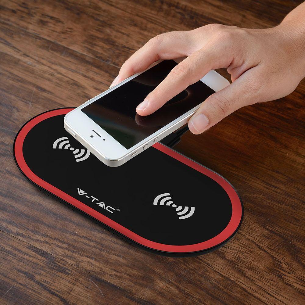 VT-1213 10W WIRELESS CHARGING PAD-BLACK+RED