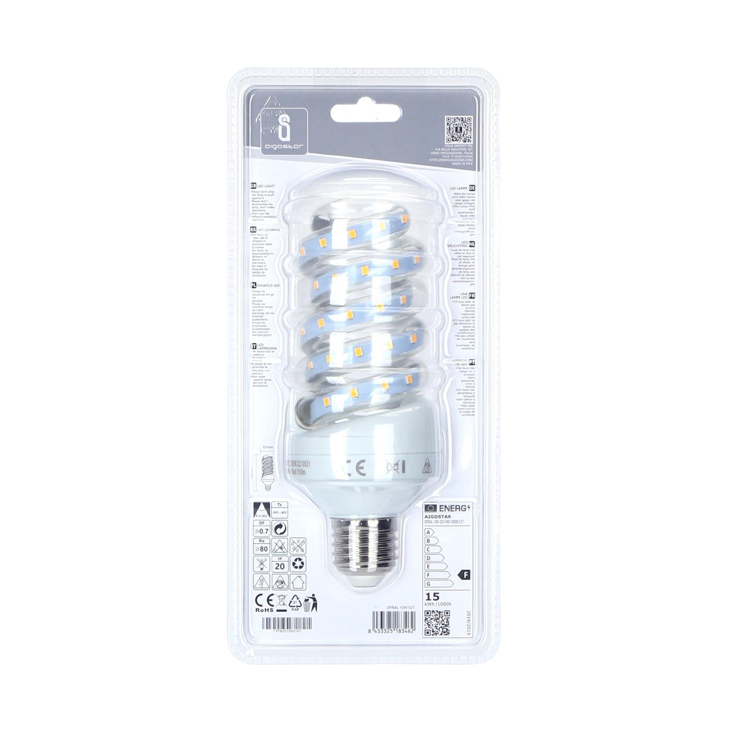 LED E27 15W Spiral tube