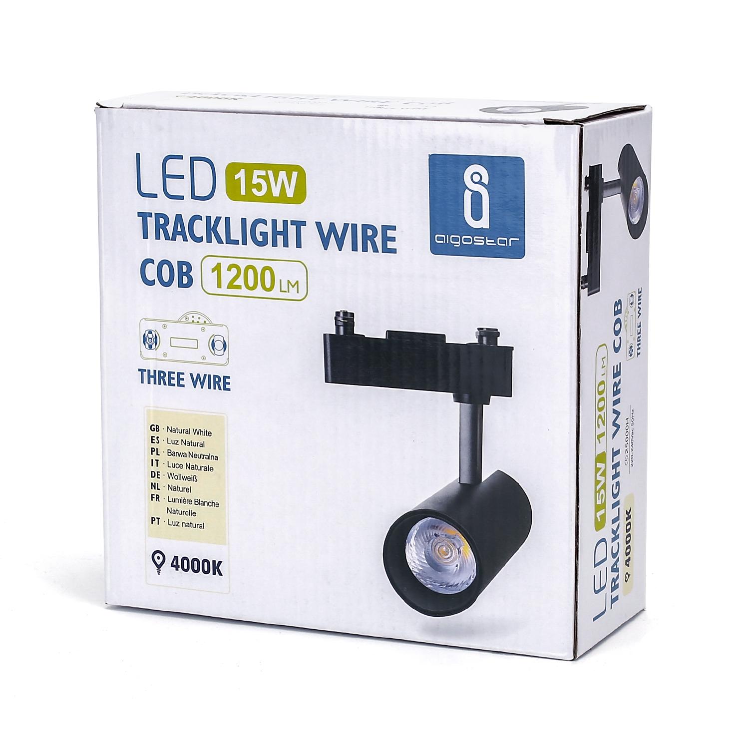 3 wires track light 15W Natural White