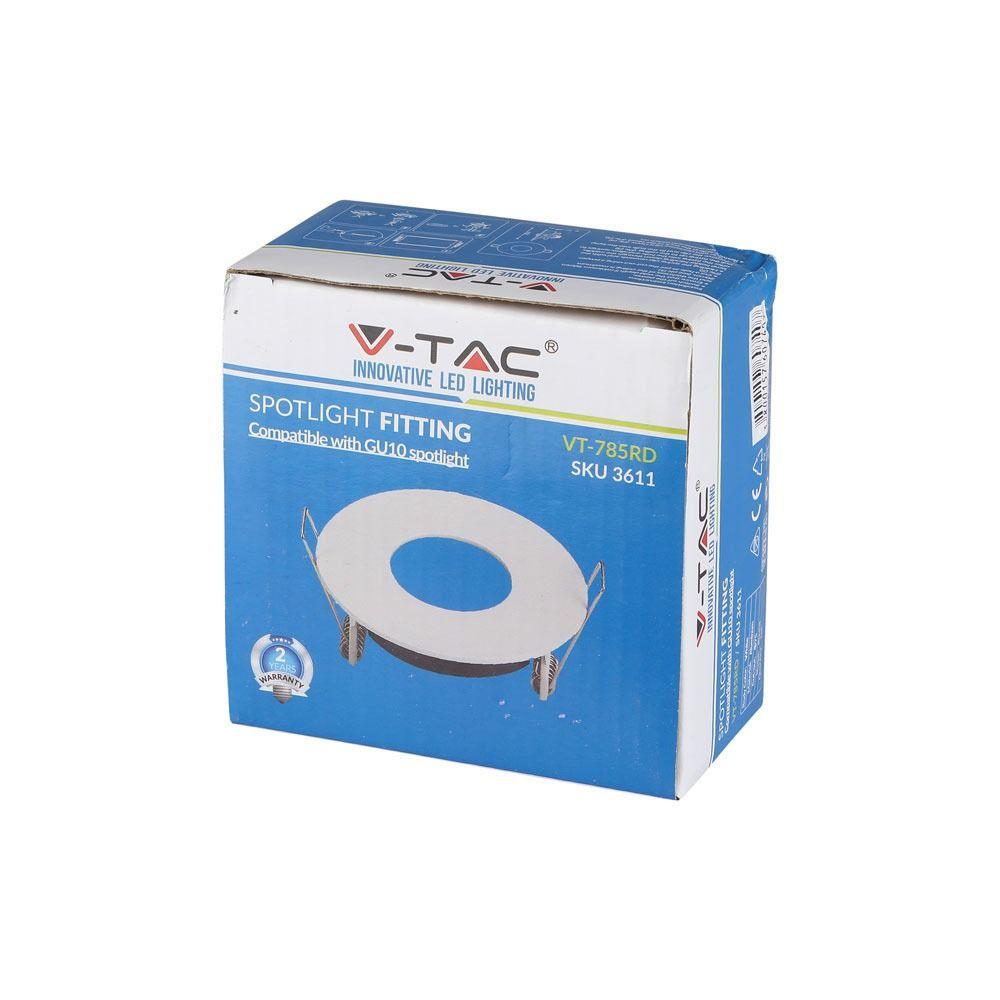 VT-785 GU10 FITTING MATT ROUND WHITE