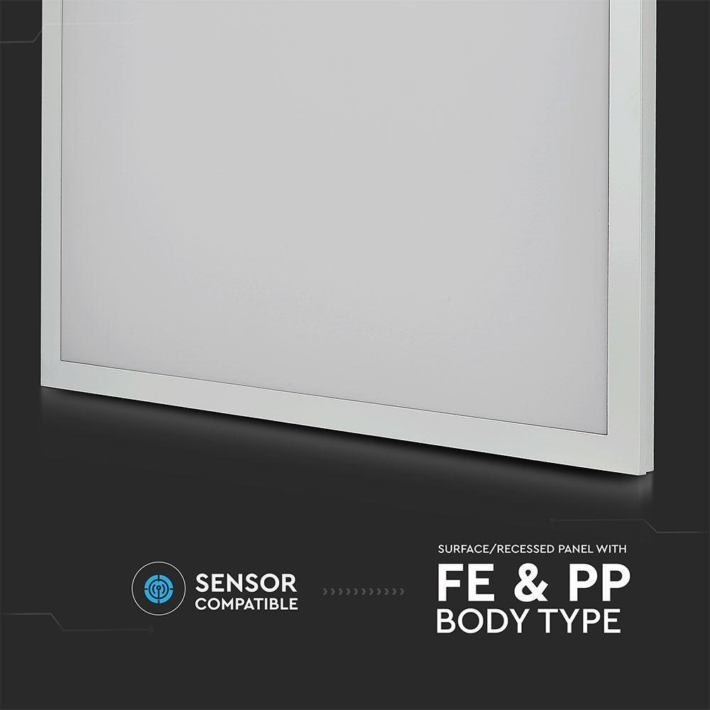 VT-6142-1 40W LED BACKLIT PANEL 600x600MM 2IN1(SURFACE/RECESSED) 4000K 6PCS/PACK