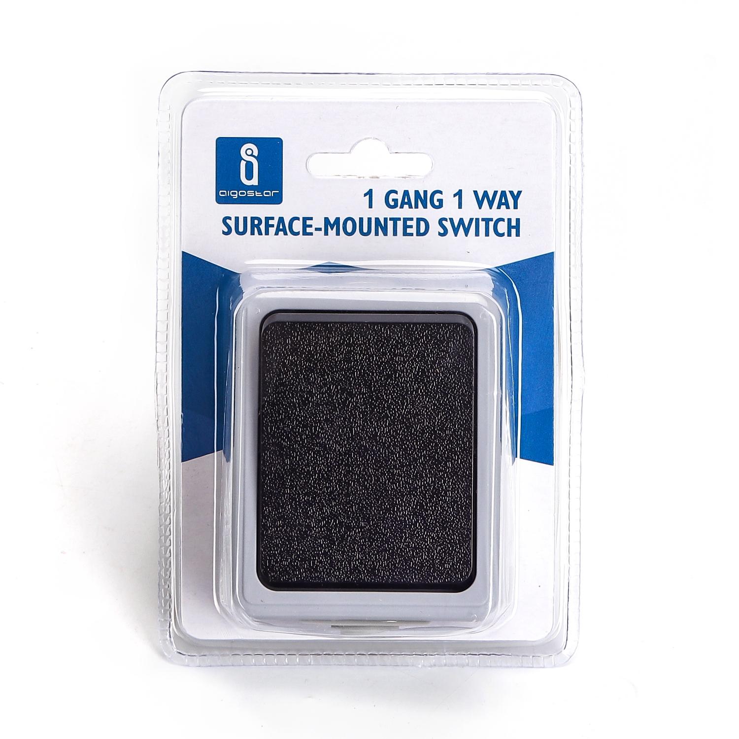 German Surface-Mounted One Gang One Way Switch Gray