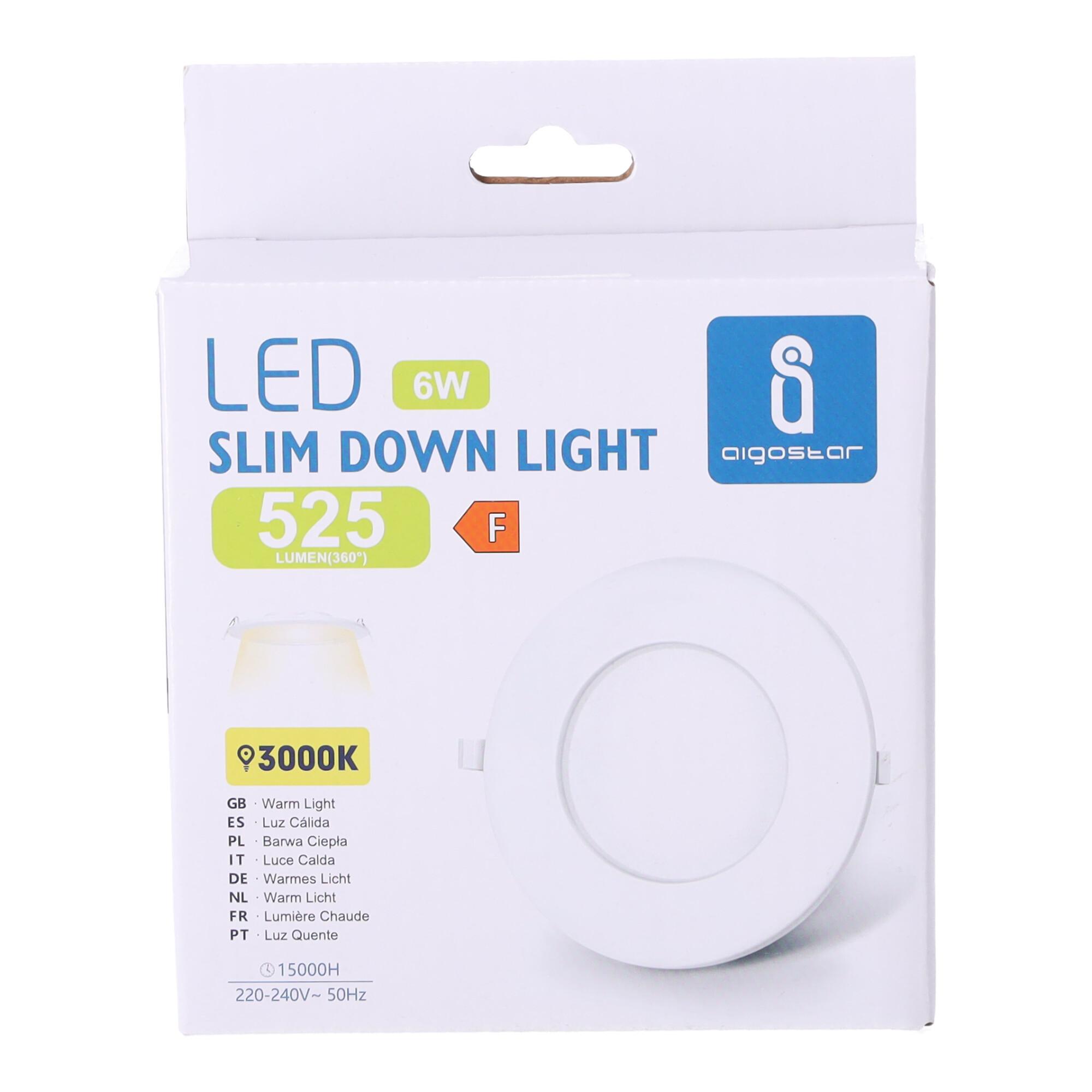 E6 LED Ultra-thin Flush-mounted Round Downlight 6W Yellow Light