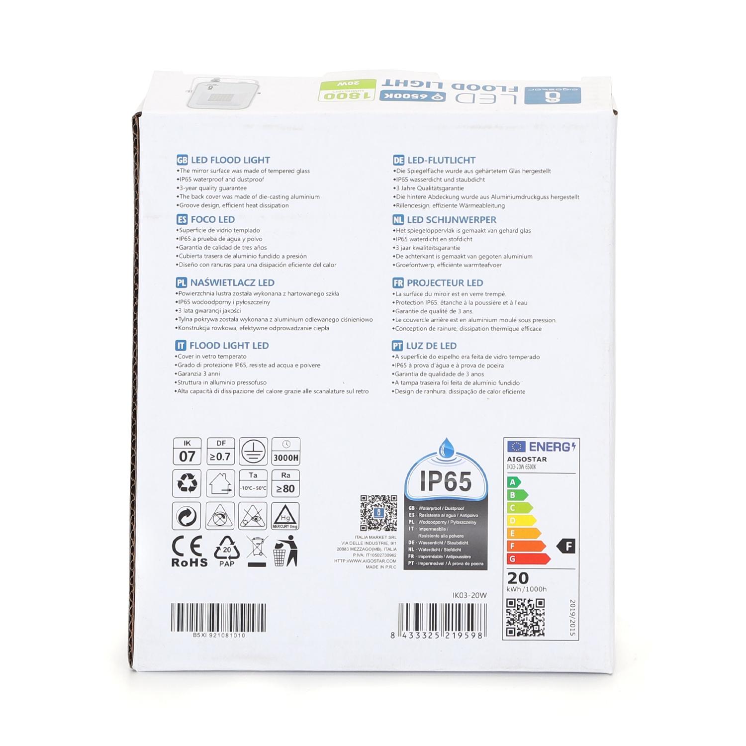 LED Floodlight White 20W