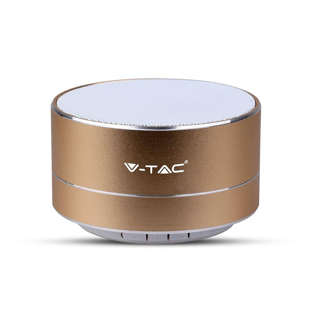 VT-6133 METAL BLUETOOTH SPEAKER WITH MIC & TF CARD SLOT-400mah BATTERY-GOLD